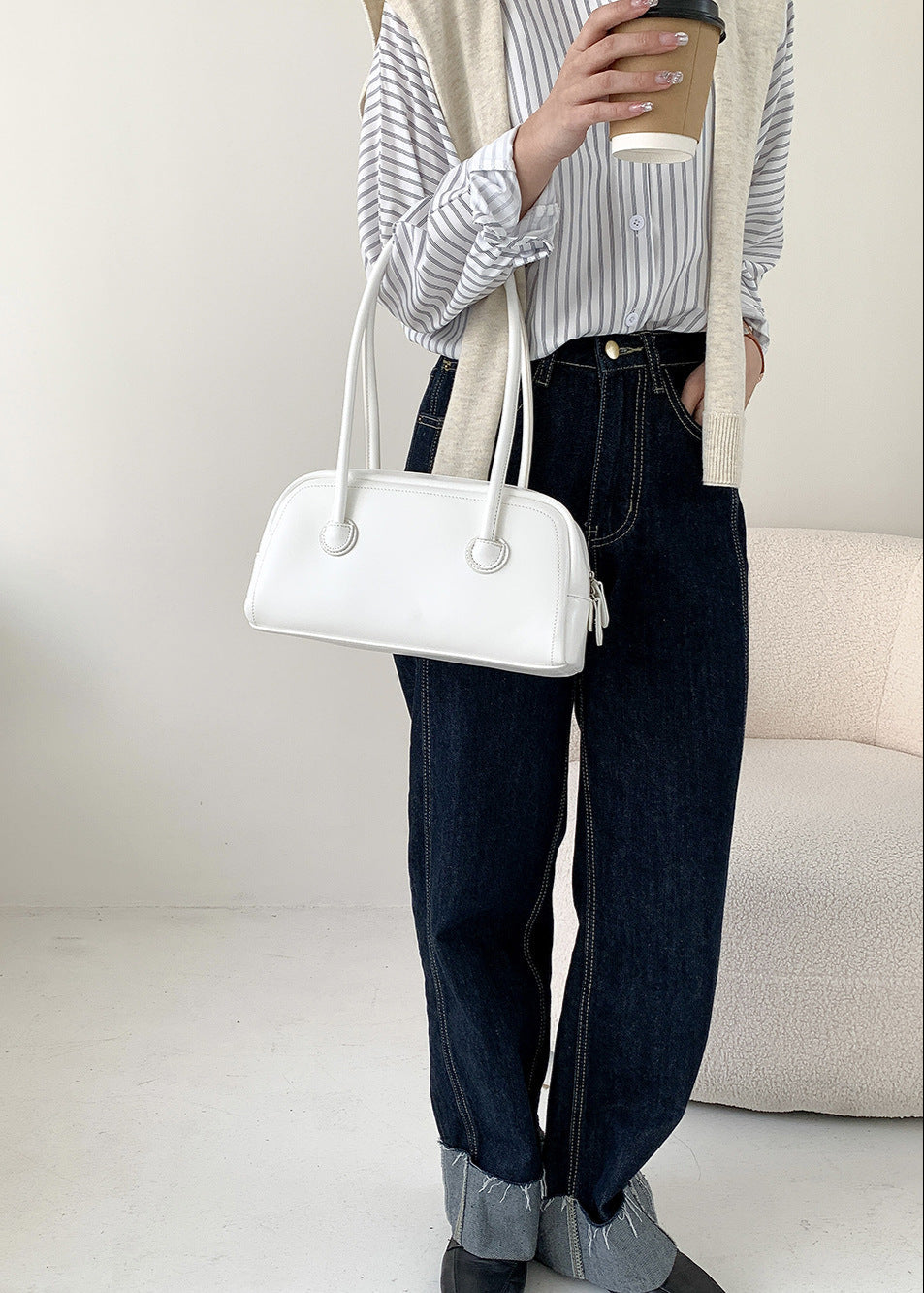 Mini Shoulder Bag Faux Leather Compact Style
