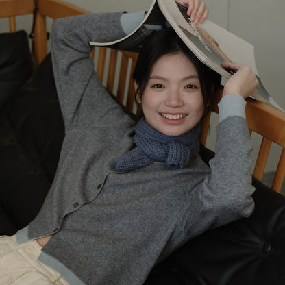 Solid Color Wool Blend Knit Scarf Unisex Fashion Style