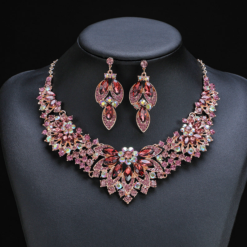 Vintage Floral Leaf Necklace Set for Women - Luxurious Jewelry