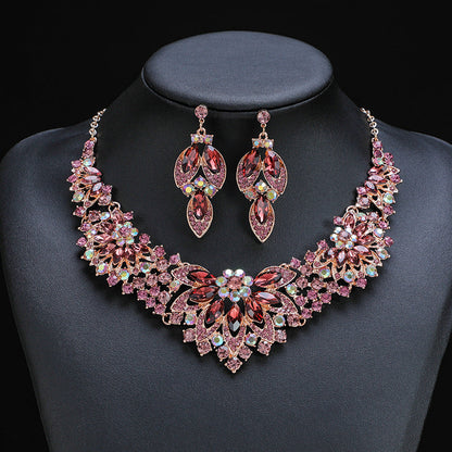 Vintage Floral Leaf Necklace Set for Women - Luxurious Jewelry