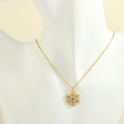 Simple Christmas Pendant Enamel Necklace