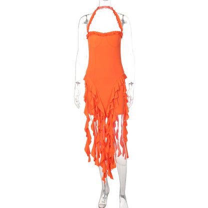 New Sexy Halter Neck Sleeveless Backless Bodycon Dress