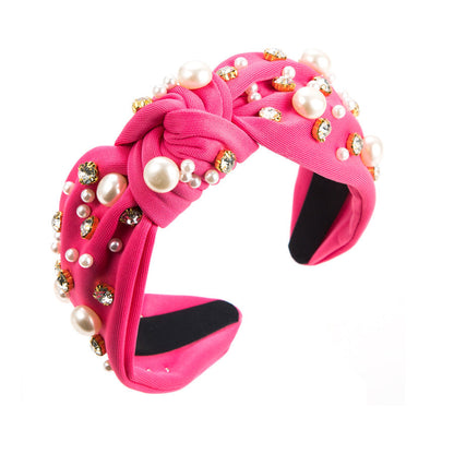 Wide Headband with Pearl Detail for Stylish Women