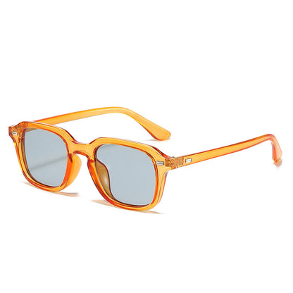 Classic Square Narrow Frame Plastic Sunglasses Trendy Gradient UV400 Protection