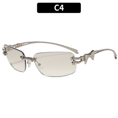 Trendy Y2K Star-Shape Sunglasses with Bow Accent
