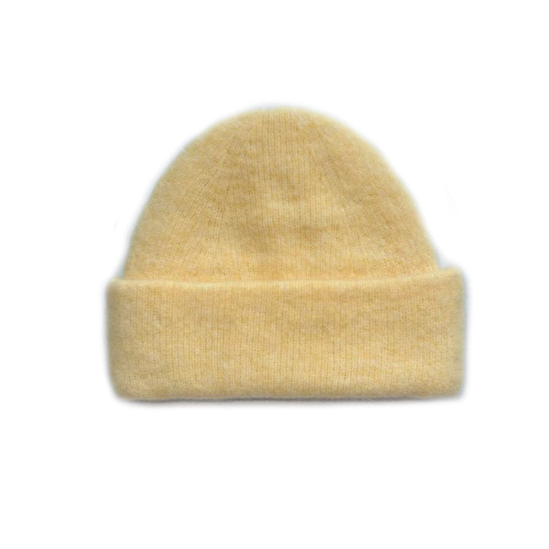 Solid Color Wool Blend Knit Beanie for Women