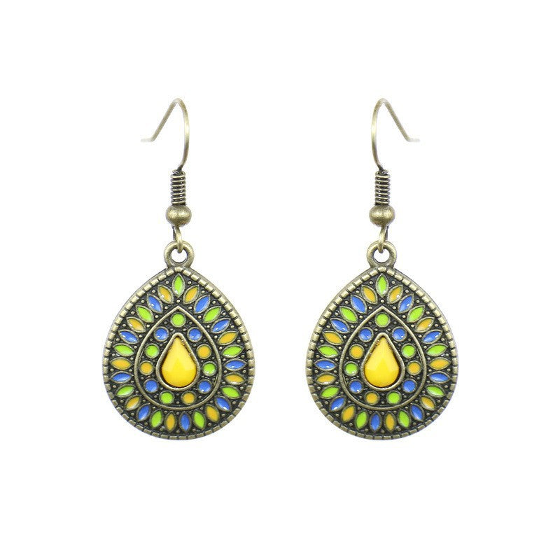Exaggerated Bohemian Long Dangle Earrings Geometric Alloy Teardrop Tassel Earrings