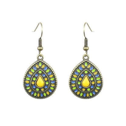 Exaggerated Bohemian Long Dangle Earrings Geometric Alloy Teardrop Tassel Earrings