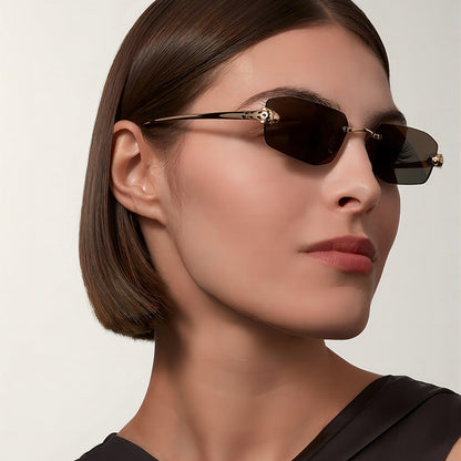 Trendy Fashion Frameless Leopard Sunglasses for Men and Women