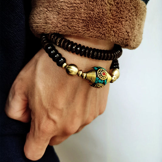 Nepali Coconut Shell Bracelet Women'S Original Design Ethnic Style Retro Personality Bracelet