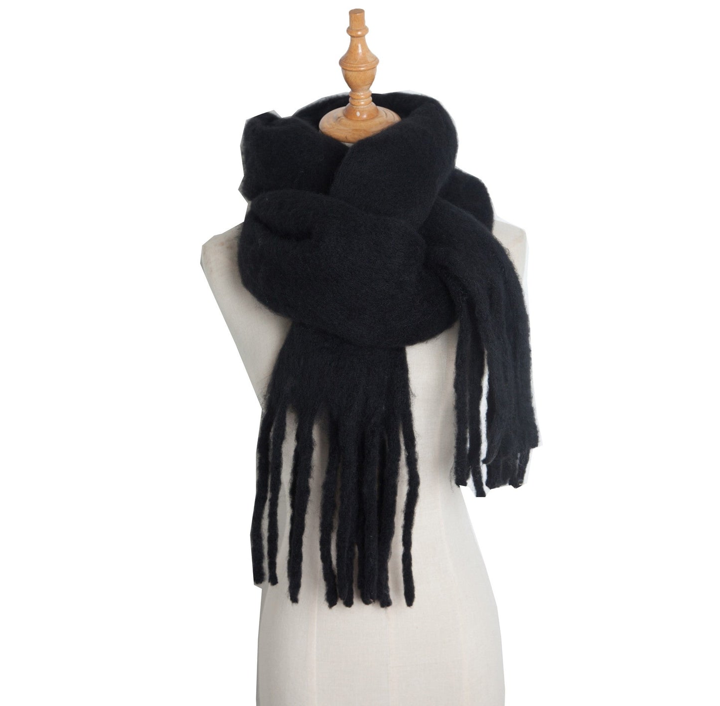 Solid Color Simple Tassel Scarves