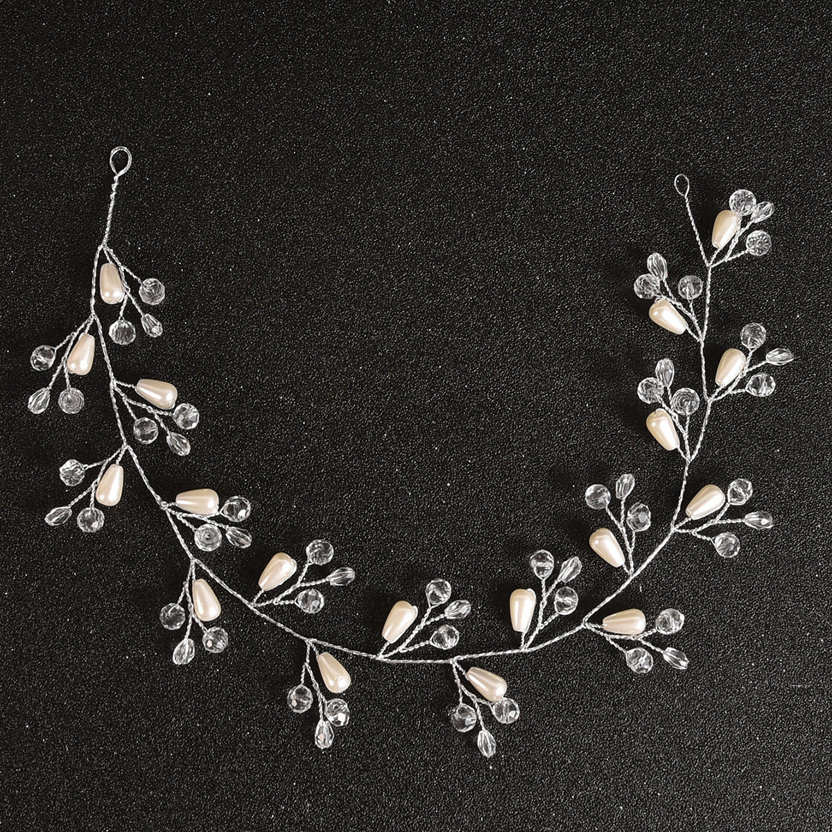 Handmade Pearl And Rhinestone Hairband Wedding Accessories