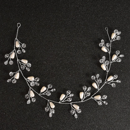 Handmade Pearl And Rhinestone Hairband Wedding Accessories
