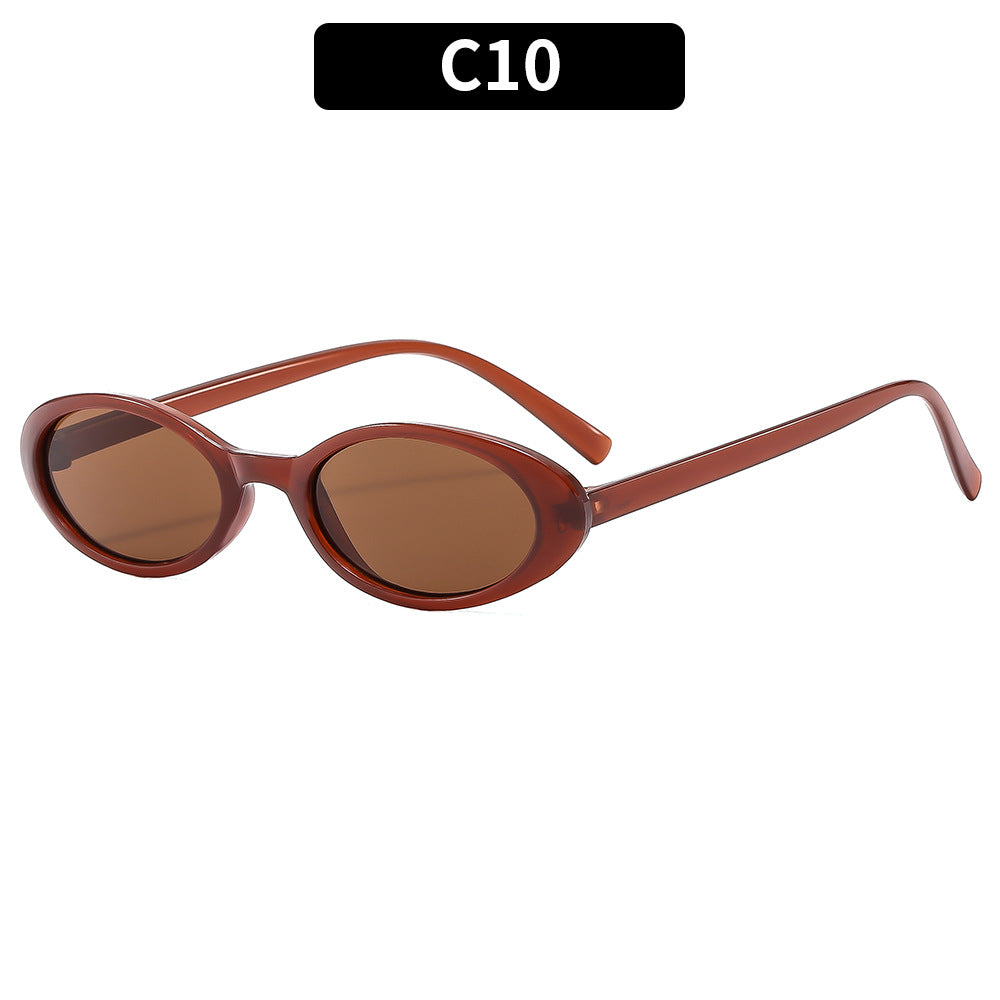 Retro Vintage Oval Sunglasses Stylish PC Frame Sunglasses