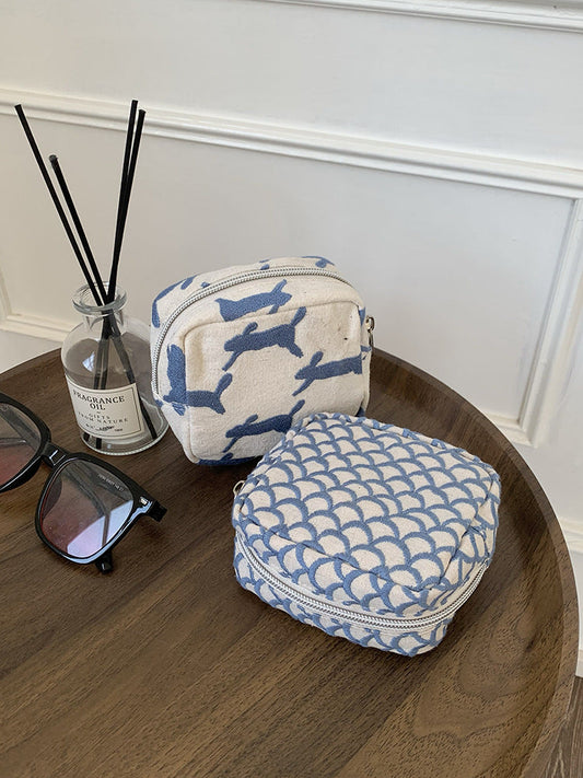 Embroidered Coin Purse Minimalist Cosmetic Bag