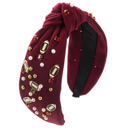 Fashion Pearl Headband Trendy Wide Fabric Hair Accessory