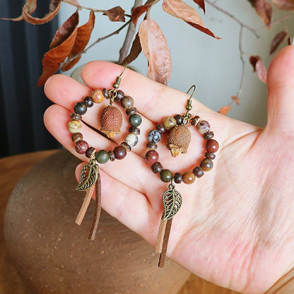Bohemian Tassel Earrings Handmade with Dried Fruits
