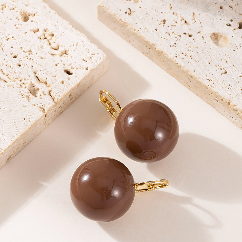 Chic Elegant Pearl Stud Earrings Geometric Design