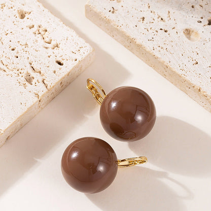 Chic Elegant Pearl Stud Earrings Geometric Design