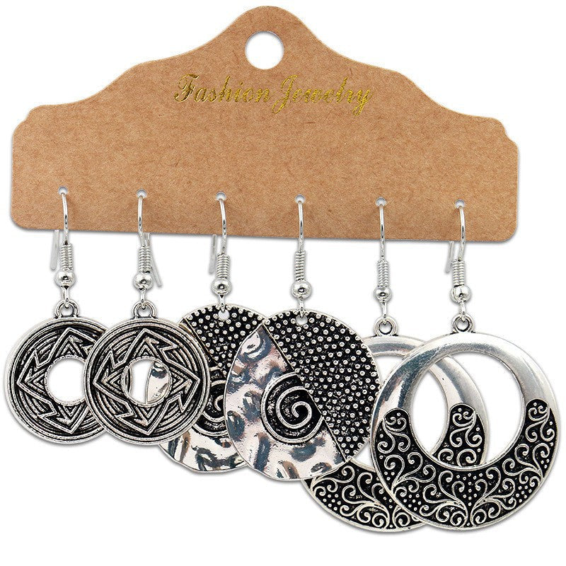 Bohemian Feather Dreamcatcher Earrings Zinc Alloy Vintage Style
