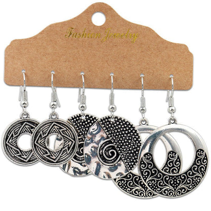 Bohemian Feather Dreamcatcher Earrings Zinc Alloy Vintage Style