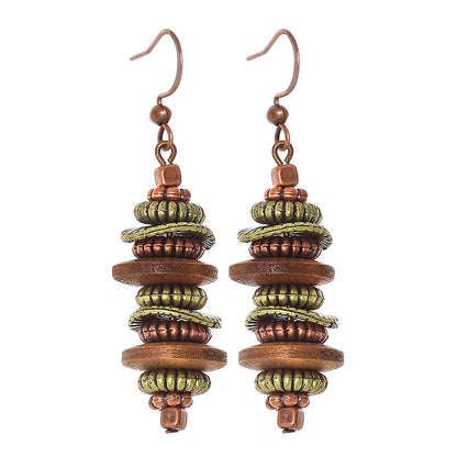 Bohemian Vintage Inspired Earrings with Feather and Tassel Elements