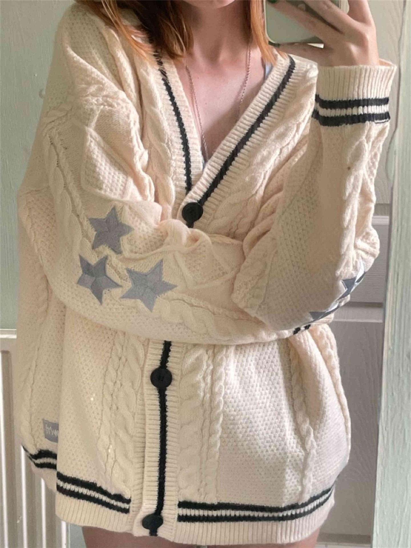 Autumn/Winter Solid Long Sleeved Cardigan Women'S Temperament Commuter Bat Knit Single Breasted Sweater Women'S Coat