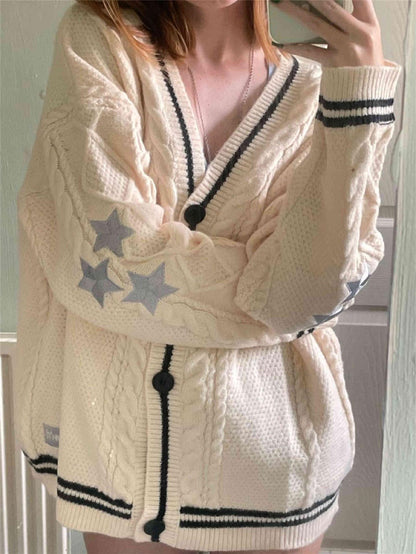 Autumn/Winter Solid Long Sleeved Cardigan Women'S Temperament Commuter Bat Knit Single Breasted Sweater Women'S Coat