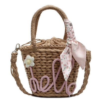 Trendy Beach Tote Bag With Letter Decoration And Scarf