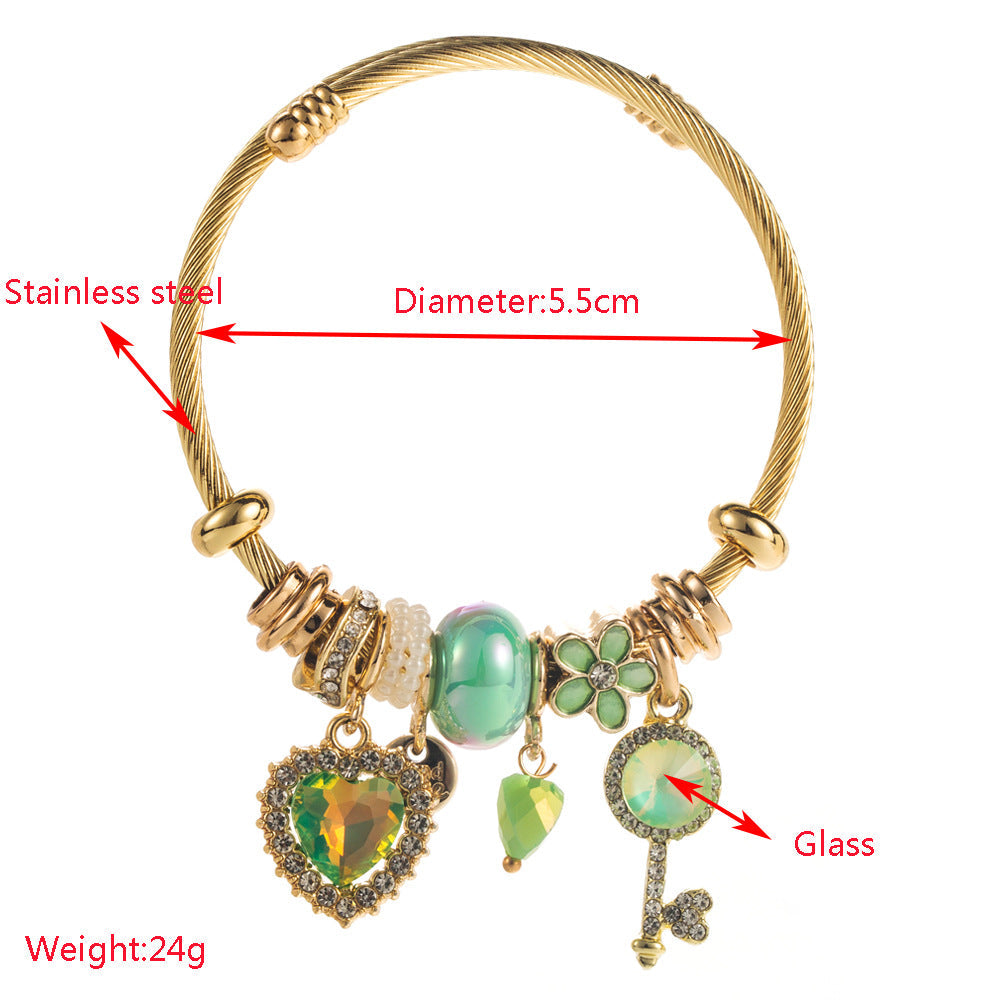 Fashionable Adjustable Heart Charm Bracelet for Couples