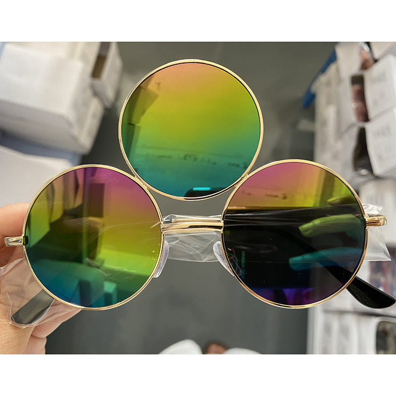 Trendy Round Sunglasses with Unique Double Ring Design