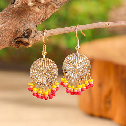 Fashion Tassel Bead Earrings for Women Stylish Vintage Jewelry