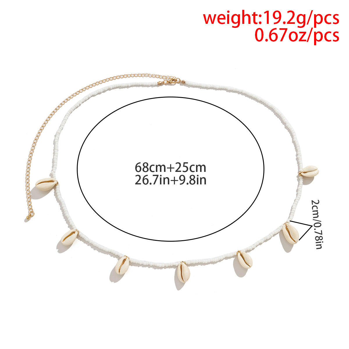 Vintage Bead Braided Shell Waist Chain