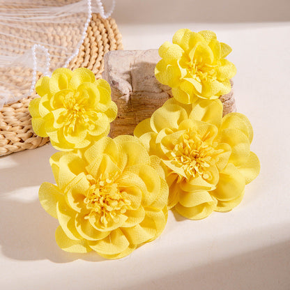 Colorful Floral Statement Earrings Handmade Resin Dangle Earrings