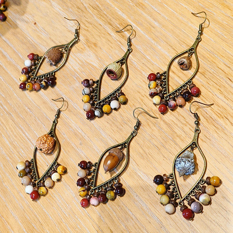 Vintage Chinese Style Tassel Beaded Earrings