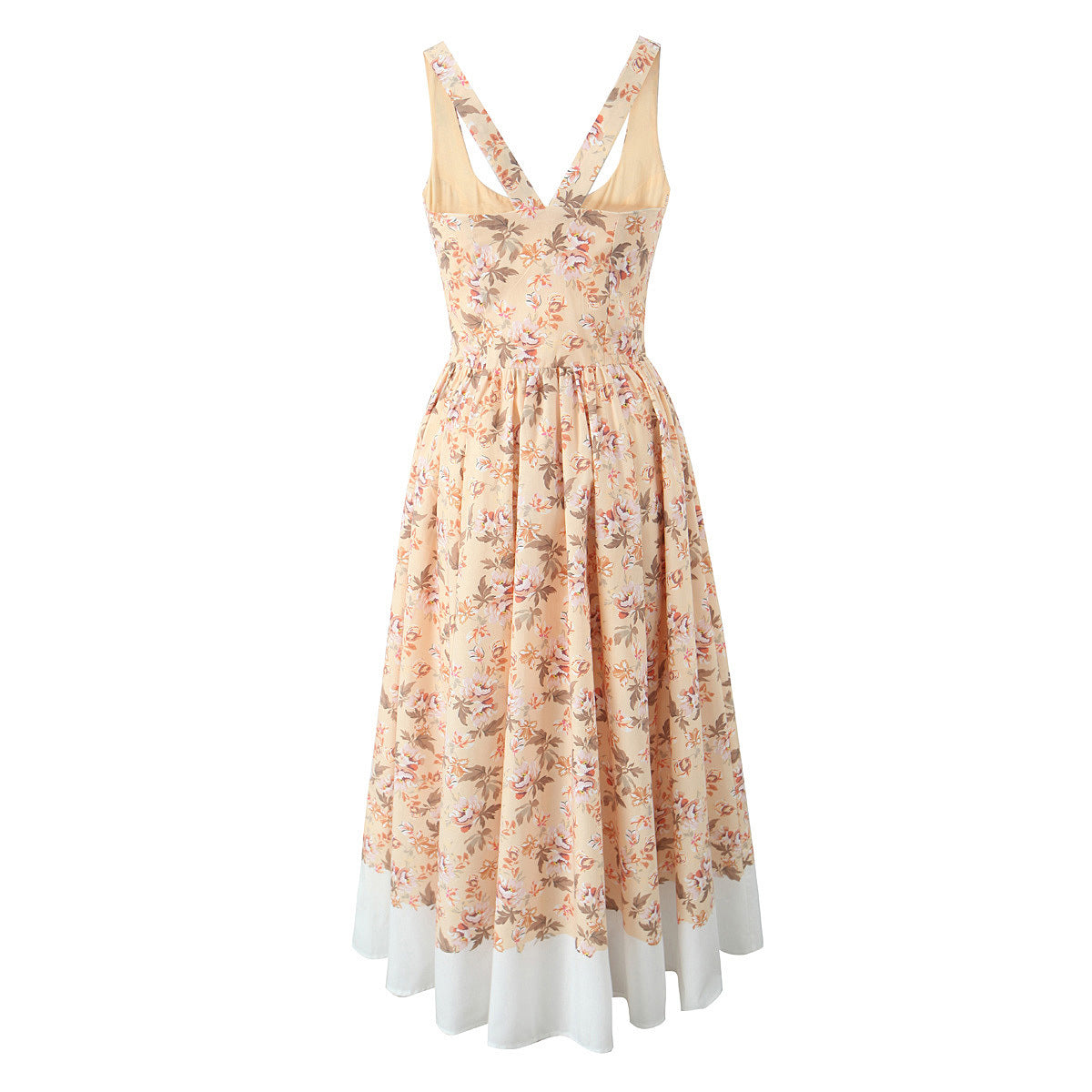Elegant Square Neck Flower Print Maxi Dresses