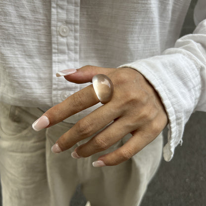 Trendy Geometric Acrylic Statement Ring For Women