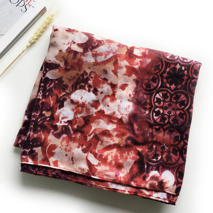Spring And Autumn New Little Fresh Bali Yarn Flower Print Women'S European And American Popular Scarf Beach Scarf