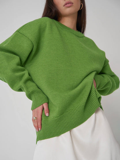 Solid Color Loose Casual Sweater