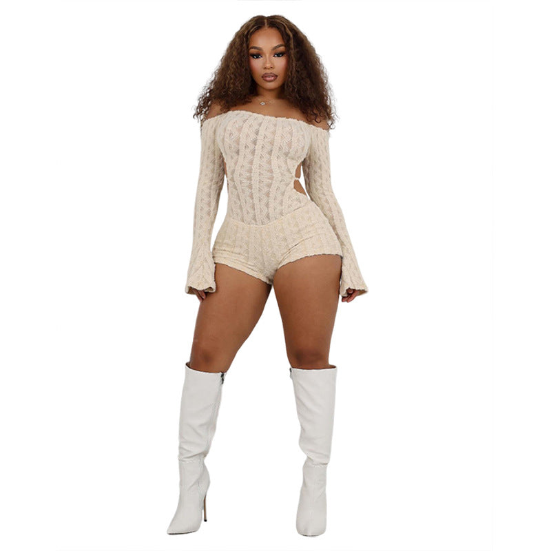 Trendy Off-Shoulder Long Sleeve Bodysuit