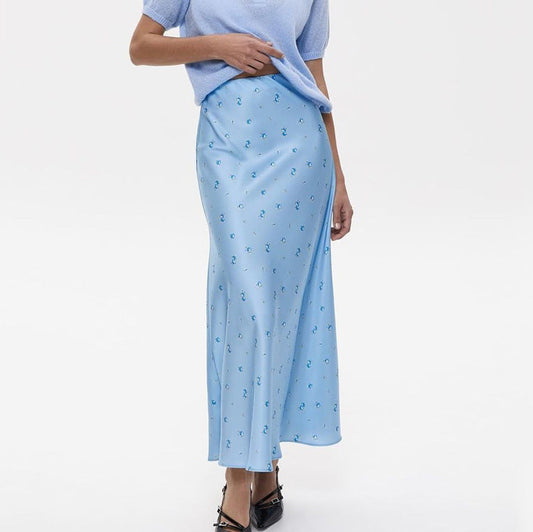 Elegant Floral Print Bodycon Midi Skirt