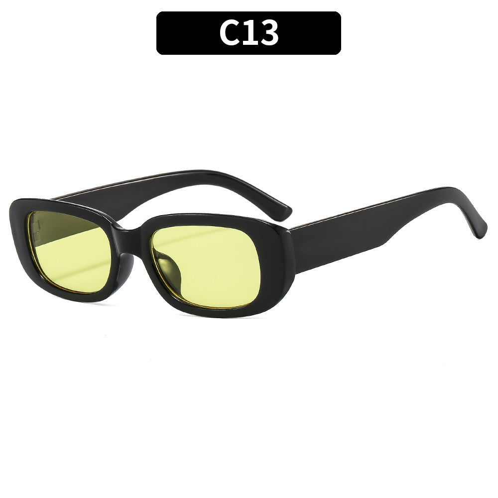 Trendy Square Frame Sunglasses Pink Lens Stylish Women's Eyewear