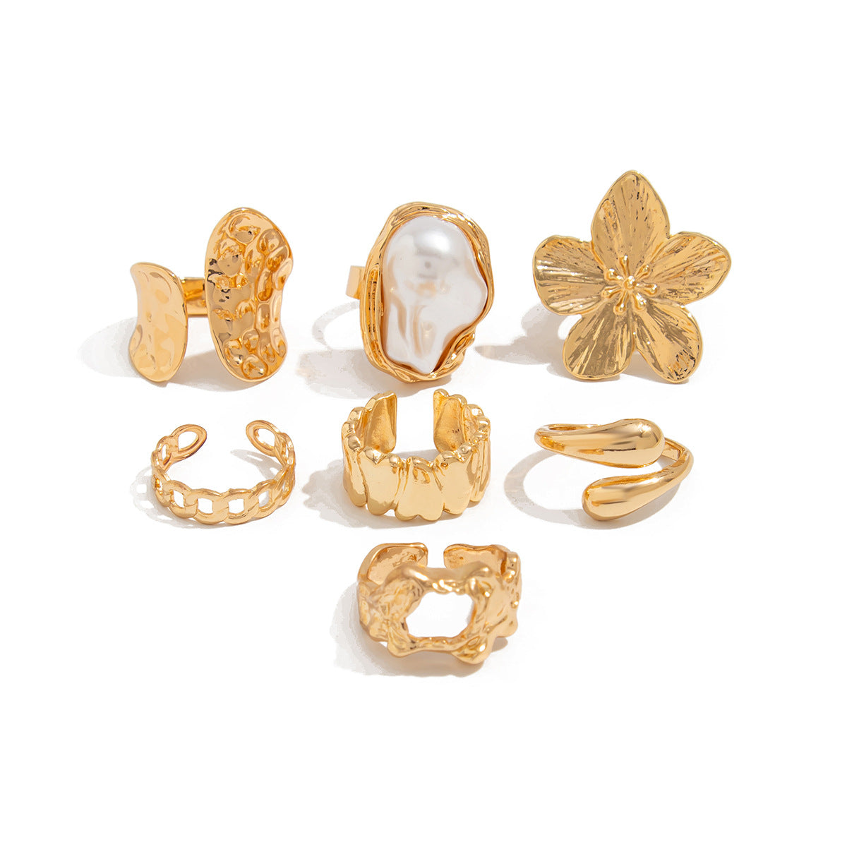 Baroque-Inspired Pearl And Gemstone Ring With Floral Design