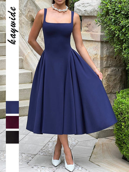 Elegant French Style Sleeveless Maxi Dress for Women