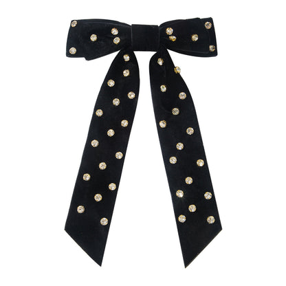 Chic Double Layer Bow Hair Clip with Rhinestones