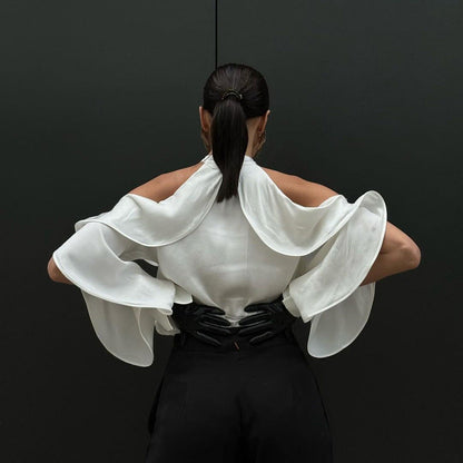 Trendy French-Inspired Ruffle Sleeve Blouse