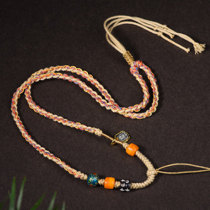 New Tibetan Pendant National Style Thangka Zakiram Necklace New Hand-Woven Pendant Retro And Versatile