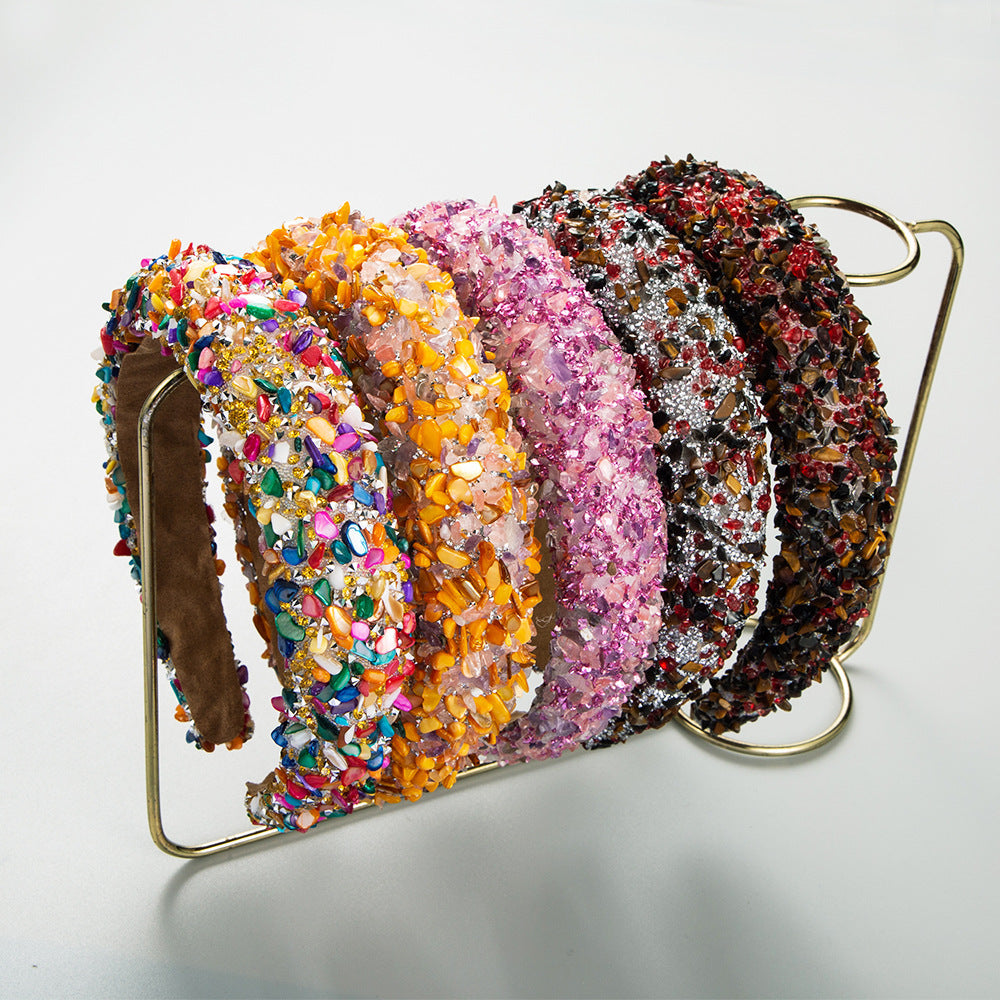 Baroque Colorful Gemstone Headband Trendy Fashion Accessory