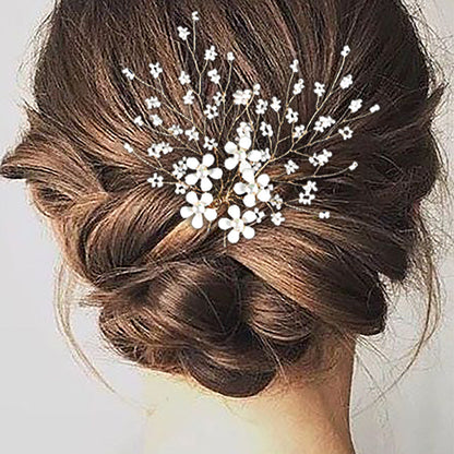 Floral U-Shaped Hairpin Bridal Hair Accessory