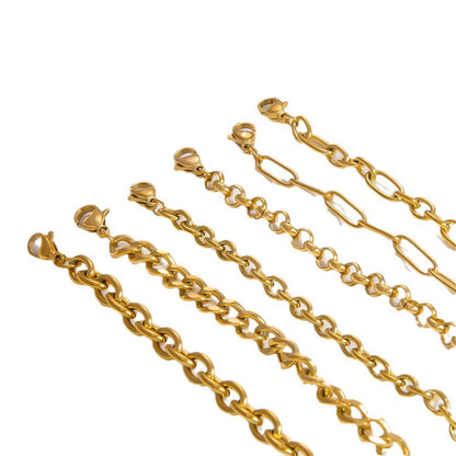 Geometric Stainless Steel 18k Gold Plated Layered Necklace for Women